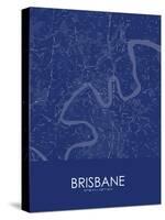 Brisbane, Australia Blue Map-null-Stretched Canvas