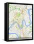 Brisbane, Australia Map-null-Framed Stretched Canvas