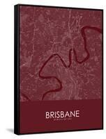 Brisbane, Australia Red Map-null-Framed Stretched Canvas