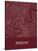 Brisbane, Australia Red Map-null-Stretched Canvas