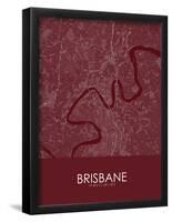 Brisbane, Australia Red Map-null-Framed Poster