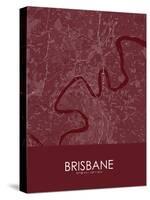 Brisbane, Australia Red Map-null-Stretched Canvas