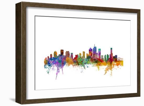 Brisbane Australia Skyline-Michael Tompsett-Framed Art Print