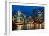 Brisbane city skyline after dark, Brisbane, Queensland, Australia, Pacific-Andrew Michael-Framed Photographic Print