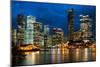 Brisbane city skyline after dark, Brisbane, Queensland, Australia, Pacific-Andrew Michael-Mounted Photographic Print