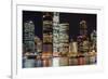 Brisbane city skyline after dark, Brisbane, Queensland, Australia, Pacific-Andrew Michael-Framed Photographic Print