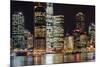 Brisbane city skyline after dark, Brisbane, Queensland, Australia, Pacific-Andrew Michael-Mounted Photographic Print