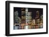 Brisbane city skyline after dark, Brisbane, Queensland, Australia, Pacific-Andrew Michael-Framed Photographic Print