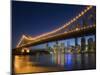 Brisbane City Skyline at Dusk, Queensland, Story Bridge Illuminated, Brisbane River, Australia-Andrew Watson-Mounted Photographic Print