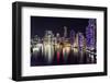 Brisbane Cityscape by Night-David Bostock-Framed Photographic Print