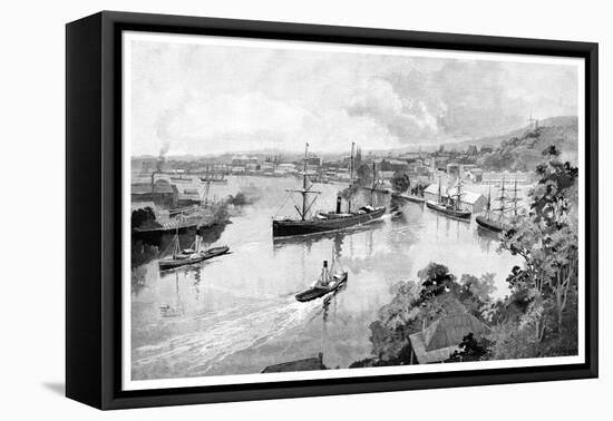 Brisbane from Bowen Terrace, 1886-null-Framed Stretched Canvas