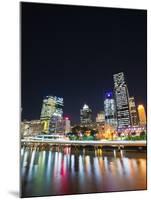 Brisbane Skyline at Night Reflected in Brisbane River, Brisbane, Queensland, Australia, Pacific-Matthew Williams-Ellis-Mounted Photographic Print