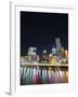 Brisbane Skyline at Night Reflected in Brisbane River, Brisbane, Queensland, Australia, Pacific-Matthew Williams-Ellis-Framed Photographic Print