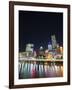 Brisbane Skyline at Night Reflected in Brisbane River, Brisbane, Queensland, Australia, Pacific-Matthew Williams-Ellis-Framed Photographic Print