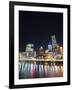 Brisbane Skyline at Night Reflected in Brisbane River, Brisbane, Queensland, Australia, Pacific-Matthew Williams-Ellis-Framed Photographic Print