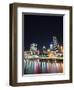 Brisbane Skyline at Night Reflected in Brisbane River, Brisbane, Queensland, Australia, Pacific-Matthew Williams-Ellis-Framed Photographic Print