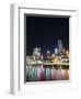 Brisbane Skyline at Night Reflected in Brisbane River, Brisbane, Queensland, Australia, Pacific-Matthew Williams-Ellis-Framed Photographic Print