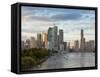 Brisbane Skyline, Queensland, Australia-Peter Adams-Framed Stretched Canvas