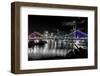 Brisbane Story Bridge by Night-David Bostock-Framed Photographic Print