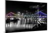 Brisbane Story Bridge by Night-David Bostock-Mounted Photographic Print