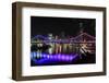 Brisbane Story Bridge by Night-David Bostock-Framed Photographic Print