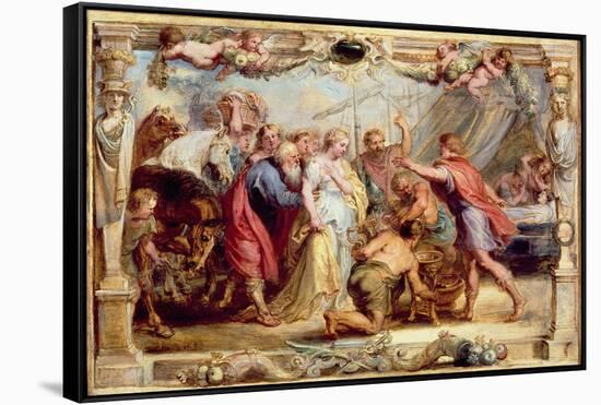 Briseis Given Back to Achilles, 1630/1631 (Oil on Panel)-Peter Paul Rubens-Framed Stretched Canvas