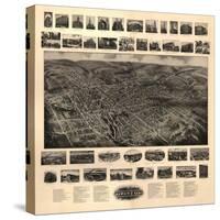 Bristol, Connecticut - Panoramic Map-Lantern Press-Stretched Canvas