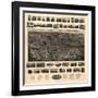 Bristol, Connecticut - Panoramic Map-Lantern Press-Framed Art Print