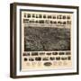 Bristol, Connecticut - Panoramic Map-Lantern Press-Framed Art Print