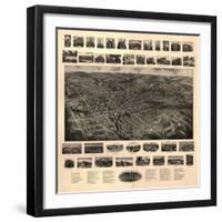 Bristol, Connecticut - Panoramic Map-Lantern Press-Framed Art Print