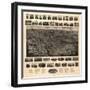 Bristol, Connecticut - Panoramic Map-Lantern Press-Framed Art Print