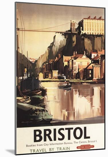 Bristol, England - Clifton Suspension Bridge And Boats British Rail Poster-null-Mounted Poster