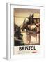 Bristol, England - Clifton Suspension Bridge and Boats British Rail Poster-Lantern Press-Framed Art Print