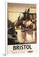 Bristol, England - Clifton Suspension Bridge and Boats British Rail Poster-Lantern Press-Framed Art Print