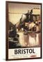 Bristol, England - Clifton Suspension Bridge and Boats British Rail Poster-Lantern Press-Framed Art Print