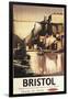 Bristol, England - Clifton Suspension Bridge and Boats British Rail Poster-Lantern Press-Framed Art Print