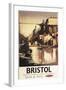 Bristol, England - Clifton Suspension Bridge and Boats British Rail Poster-Lantern Press-Framed Art Print