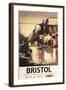 Bristol, England - Clifton Suspension Bridge and Boats British Rail Poster-Lantern Press-Framed Art Print