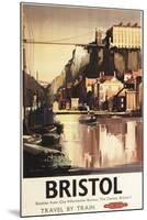 Bristol, England - Clifton Suspension Bridge and Boats British Rail Poster-Lantern Press-Mounted Art Print