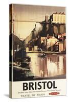 Bristol, England - Clifton Suspension Bridge and Boats British Rail Poster-Lantern Press-Stretched Canvas