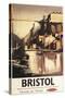 Bristol, England - Clifton Suspension Bridge and Boats British Rail Poster-Lantern Press-Stretched Canvas