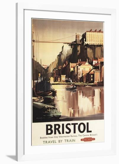 Bristol, England - Clifton Suspension Bridge and Boats British Rail Poster-Lantern Press-Framed Art Print