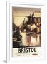 Bristol, England - Clifton Suspension Bridge and Boats British Rail Poster-Lantern Press-Framed Art Print