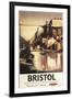 Bristol, England - Clifton Suspension Bridge and Boats British Rail Poster-Lantern Press-Framed Art Print