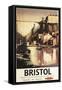 Bristol, England - Clifton Suspension Bridge and Boats British Rail Poster-Lantern Press-Framed Stretched Canvas