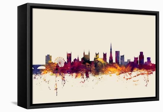 Bristol England Skyline-Michael Tompsett-Framed Stretched Canvas
