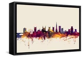 Bristol England Skyline-Michael Tompsett-Framed Stretched Canvas