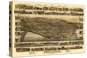 Bristol, Rhode Island - Panoramic Map-Lantern Press-Stretched Canvas