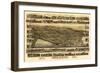 Bristol, Rhode Island - Panoramic Map-Lantern Press-Framed Art Print