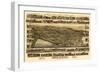 Bristol, Rhode Island - Panoramic Map-Lantern Press-Framed Art Print